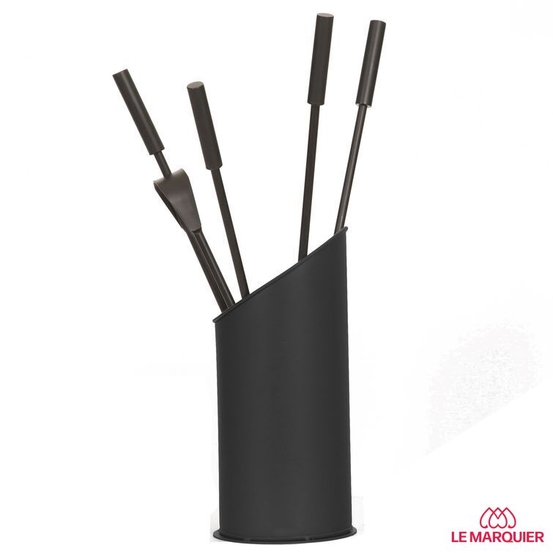 Valet LAUKI 4 accessoires en acier noir H55cm