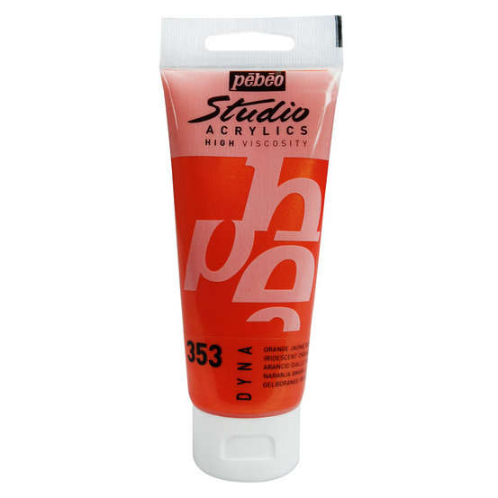 Acrylique satinée Studio Acrylics,tube 100ml - Orange jaune iridescent