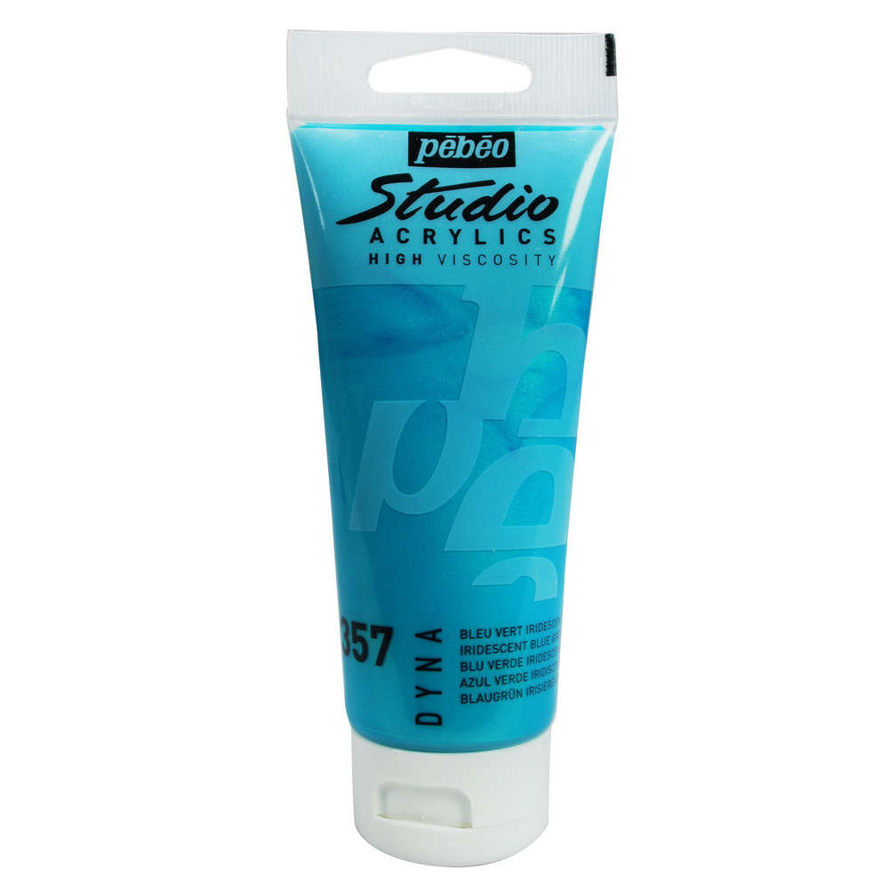 Acrylique satinée Studio Acrylics,tube 100ml - Bleu vert iridescent