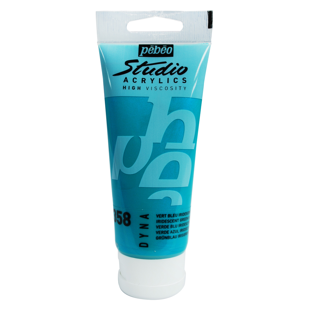 Acrylique satinée Studio Acrylics,tube 100ml - Vert bleu iridescent