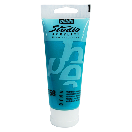 Acrylique satinée Studio Acrylics,tube 100ml - Vert bleu iridescent