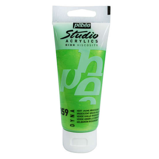 Acrylique satinée Studio Acrylics,tube 100ml - Vert jaune iridescent