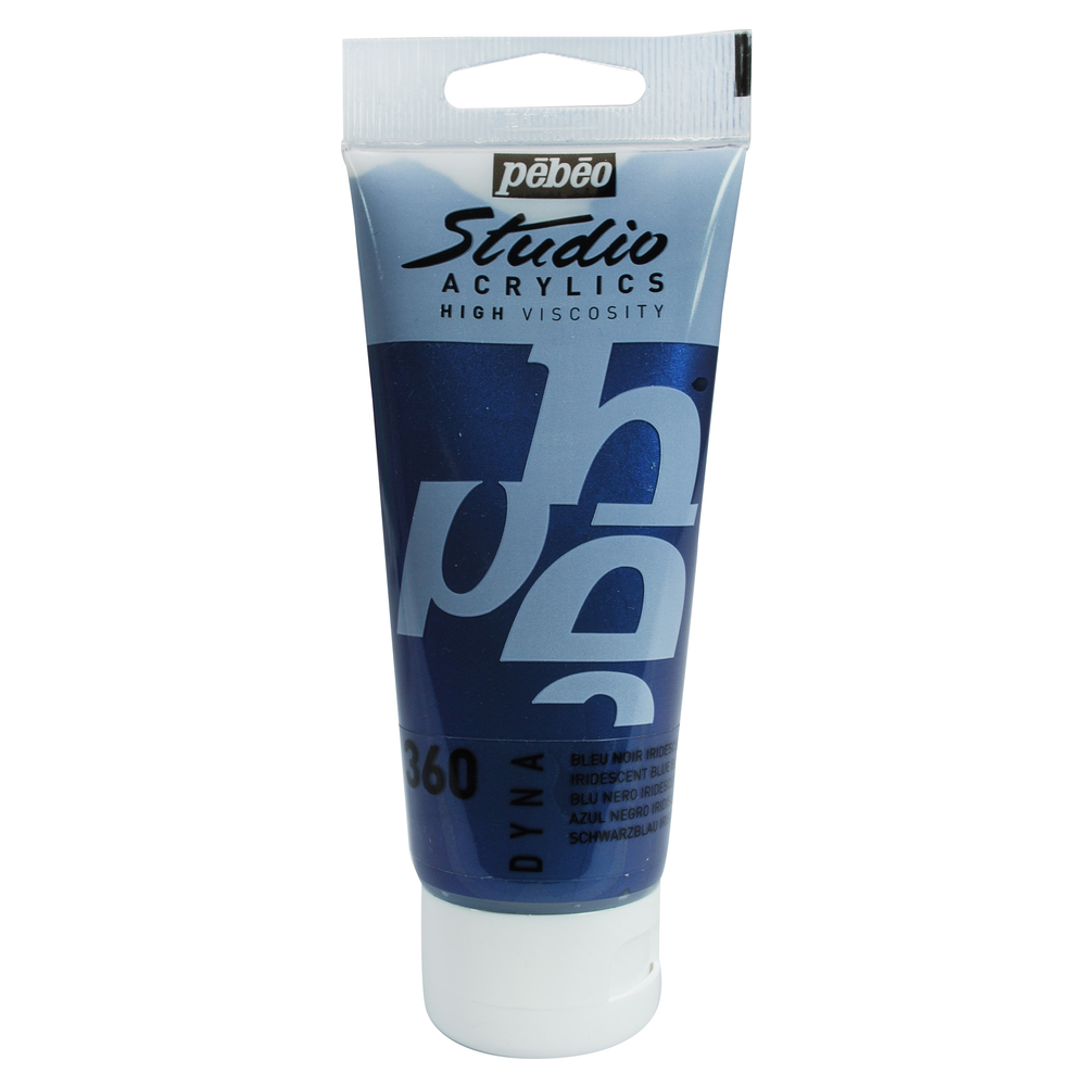 Acrylique satinée Studio Acrylics,tube 100ml - Bleu noir iridescent