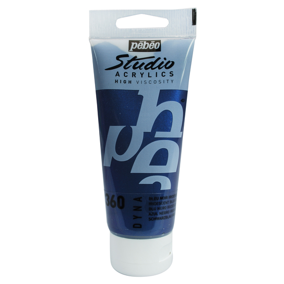 Acrylique satinée Studio Acrylics,tube 100ml - Bleu noir iridescent