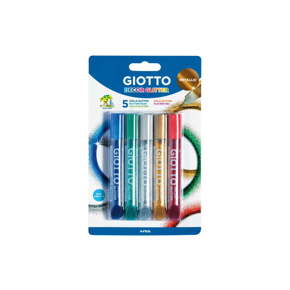 Stylos gel 10.5ml Giotto metallic x5, sous blister