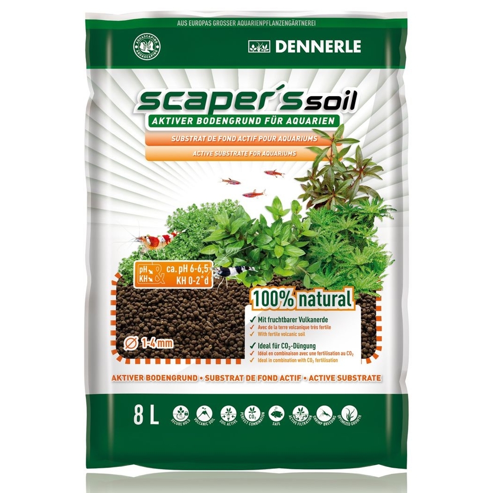 Substrat actif pour aquariums plantés Scapers soil: 8 L