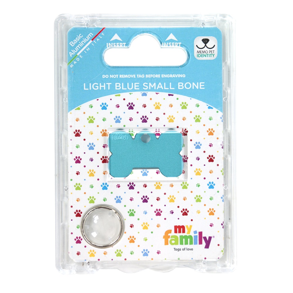 Médaille MyFamily Basic, en aluminium - Petit os, azur