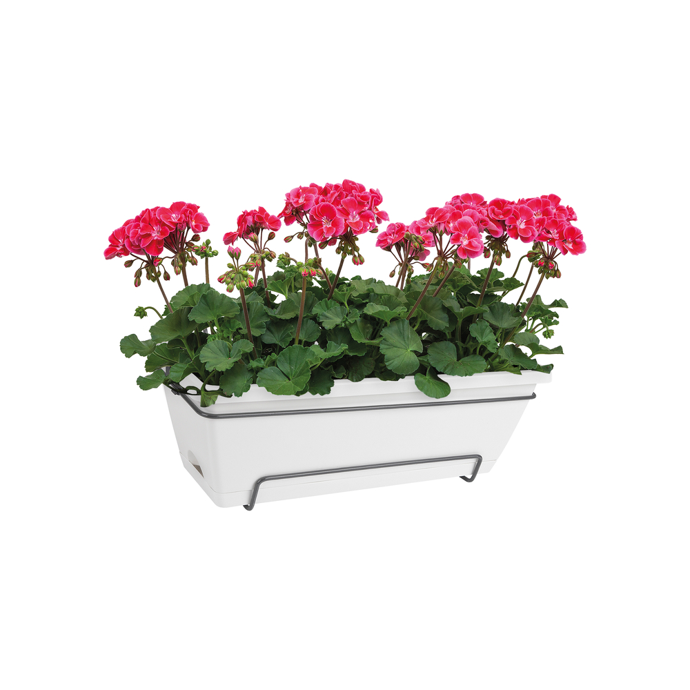 Jardiniere Barcelona, blanc L. 50 cm + support
