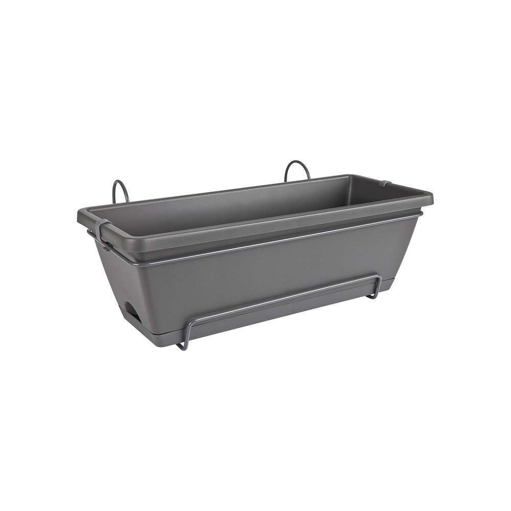 Jardiniere Barcelona, anthracite L. 50 cm + support