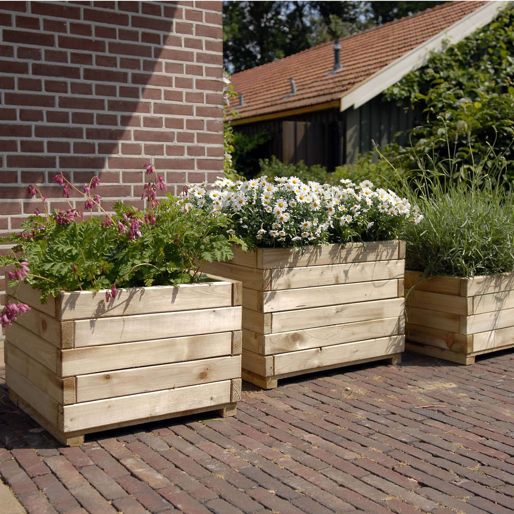 Bac carré, en épicéa imprégné sous pression L.60 x 60 x H.45 cm