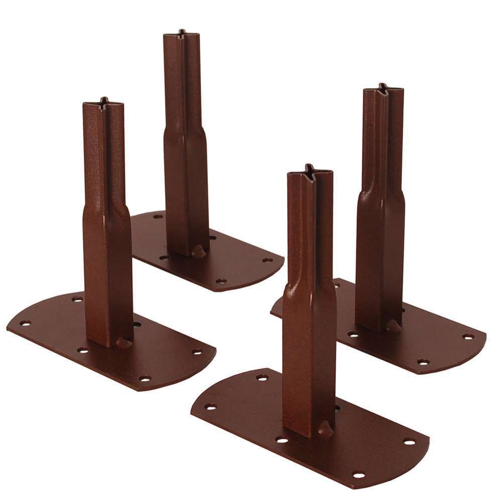 Tubes carrés en acier à visser x4, coloris fer vieilli H. 40 cm