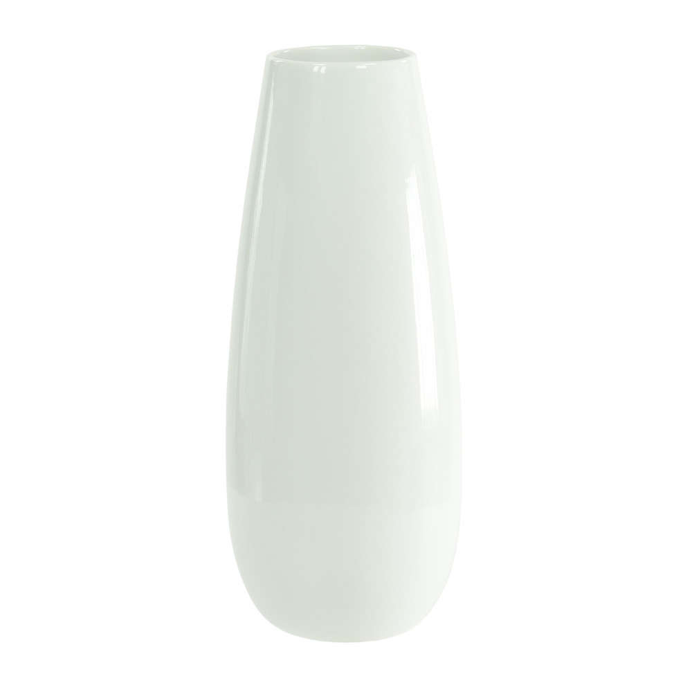 Vase Ease XL en céramique, blanc brillant Ø 18 x H. 45 cm