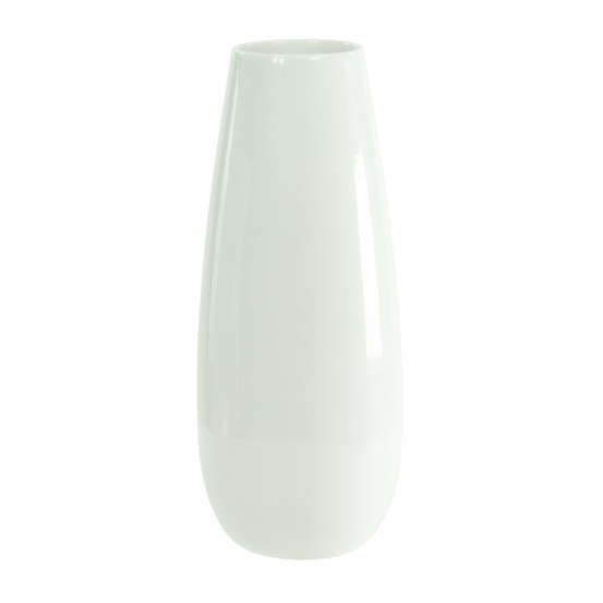 Vase Ease XL en céramique, blanc brillant Ø 18 x H. 45 cm