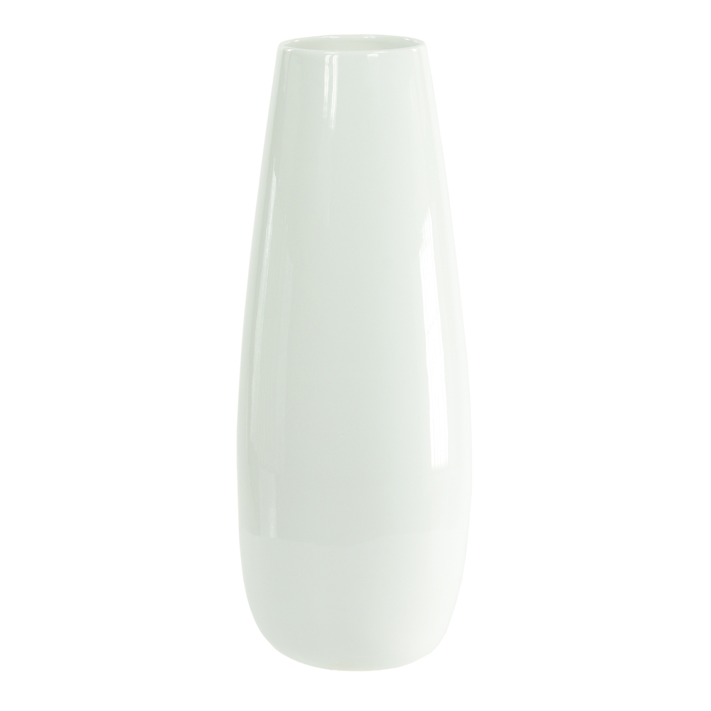 Vase Ease XL en céramique, blanc brillant Ø 23 x H. 60 cm