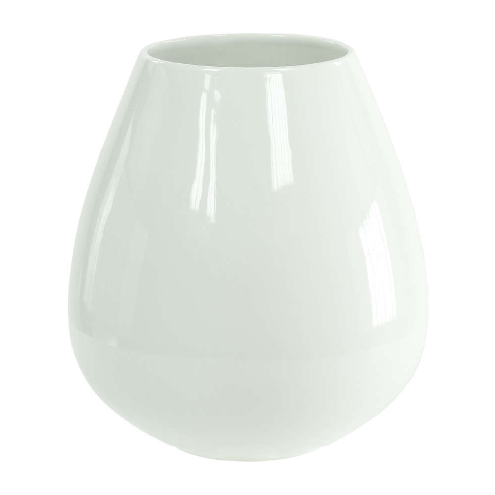 Vase Ease XL en céramique, blanc brillant Ø 28 x H. 32 cm