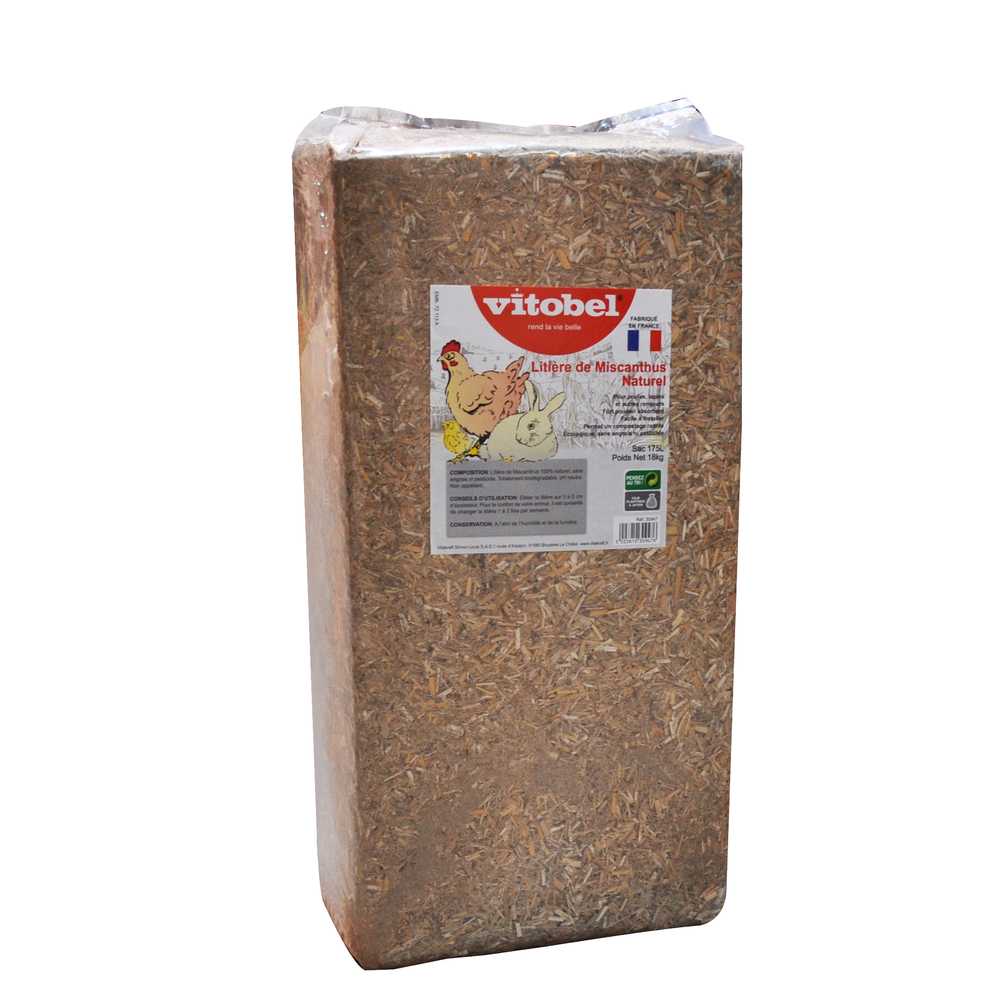 Litière Vitobel de Miscanthus naturel: 18kg