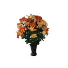 Vase funéraire de rose/gerbera de soie H. 65 cm (1,5kg)