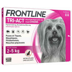 Pipettes antiparasitaires chien 2-5kg Frontline© tri-act, 3x0,5ml