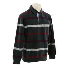 Polo Raye Anthracite Rouge XXL