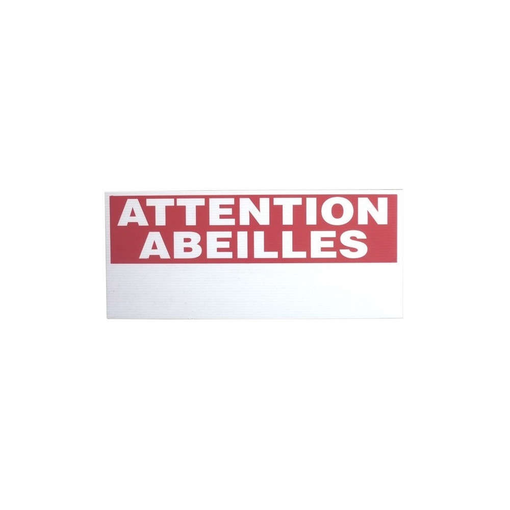 Panneau ECO “Attention abeilles” : L30xl17 cm