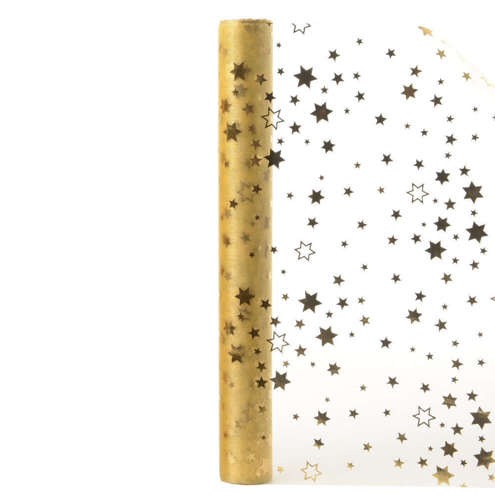 Tissu décoratit en polyester, or 200x35cm