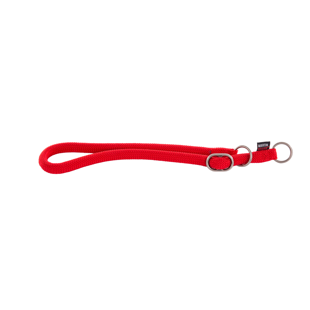 Collier semi étrangleur rond, en nylon: rouge 65cm (13mm)