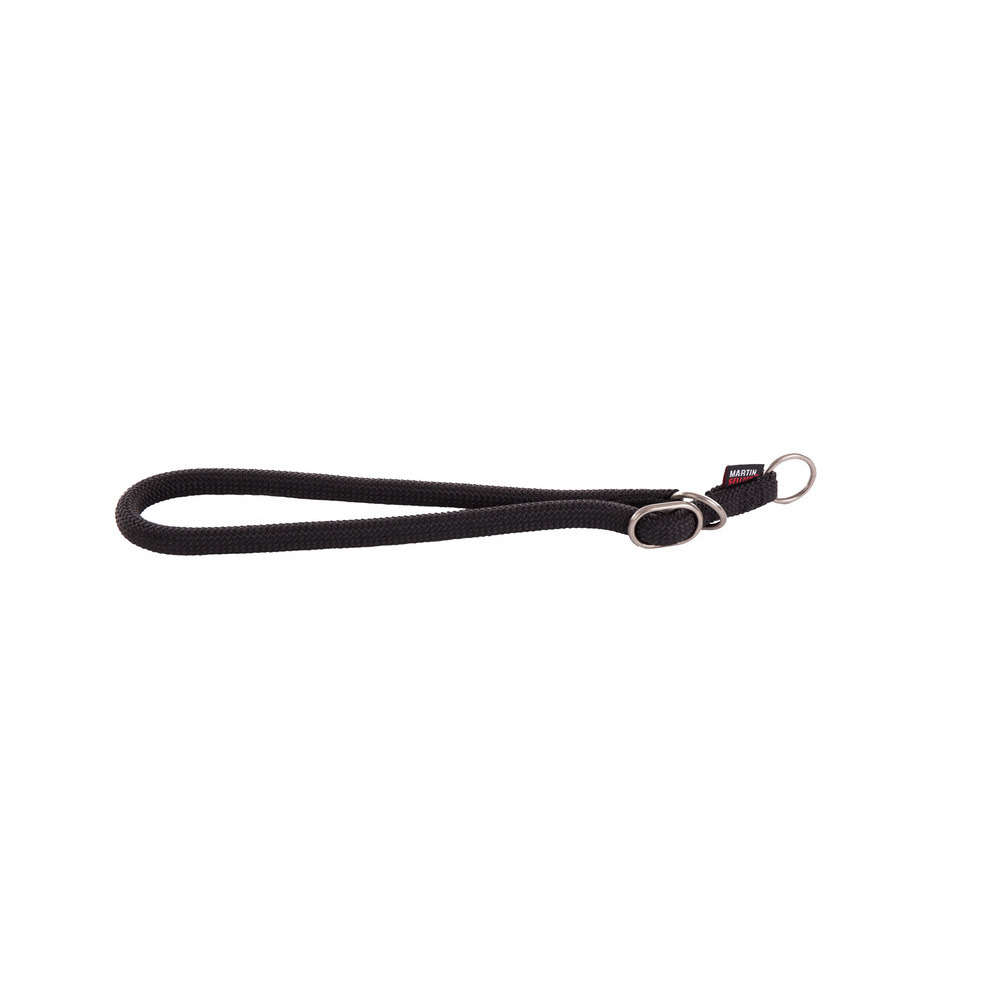 Collier semi étrangleur rond, en nylon: noir 65cm (13mm)