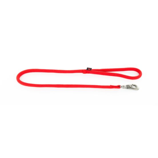 Laisse pour chien, en nylon: rond uni rouge L. 1 m