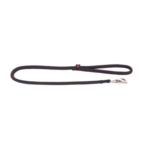 Laisse pour chien, en nylon: rond uni noir L. 1 m