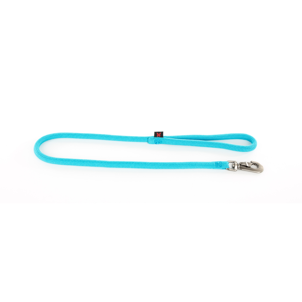 Laisse pour chien, en nylon: rond uni turquoise L. 1 m