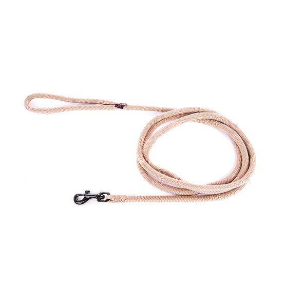 Laisse pour chien, en nylon: rond uni beige L. 2 m