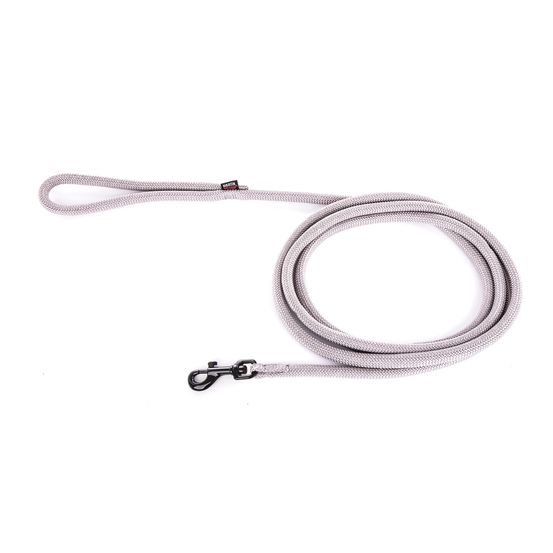 Laisse pour chien, en nylon: rond uni gris L. 2 m