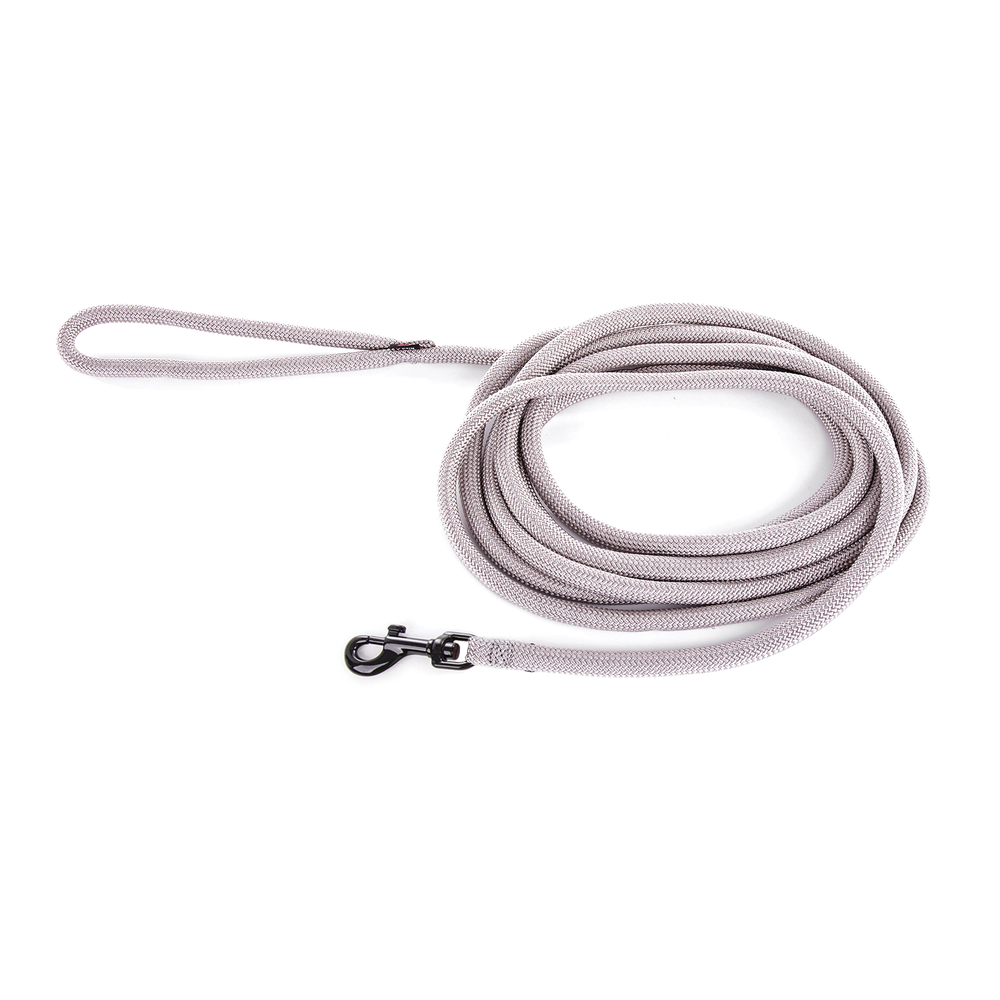 Longe pour chien, en nylon: rond uni gris L. 5 m
