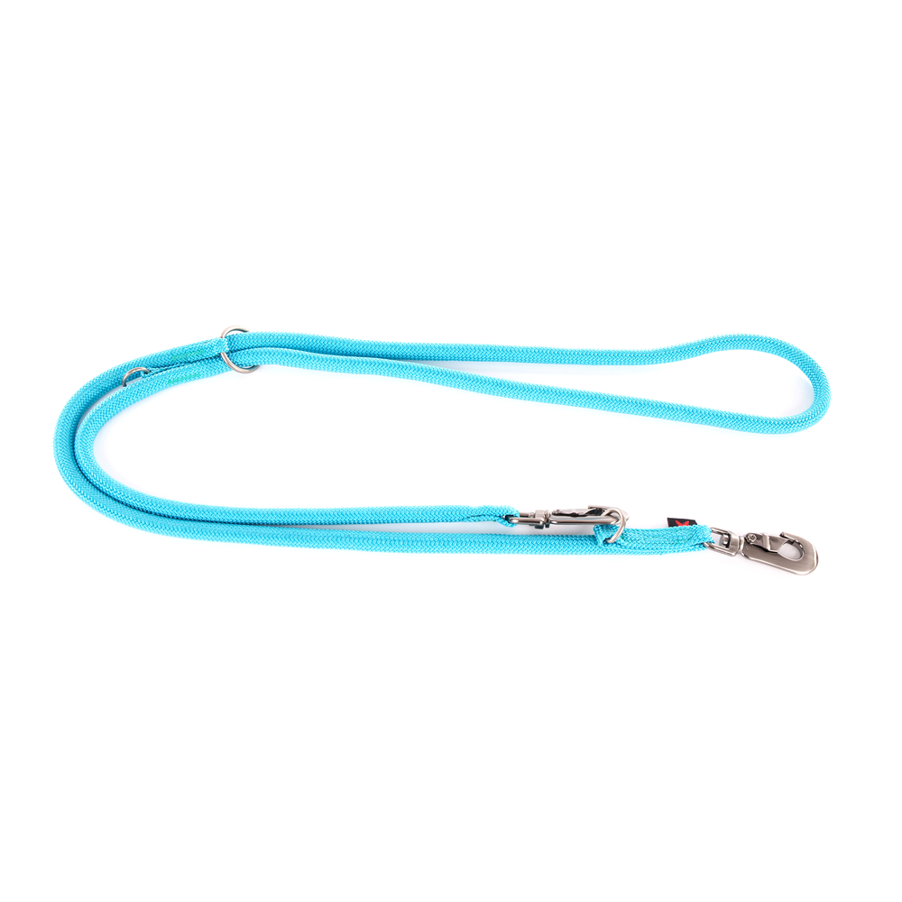Laisse multiposition, en nylon: rond turquoise L. 180 cm
