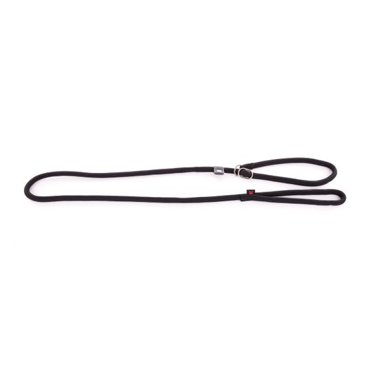 Laisse collier semi étrangleur, en nylon: rond noir L. 180 cm
