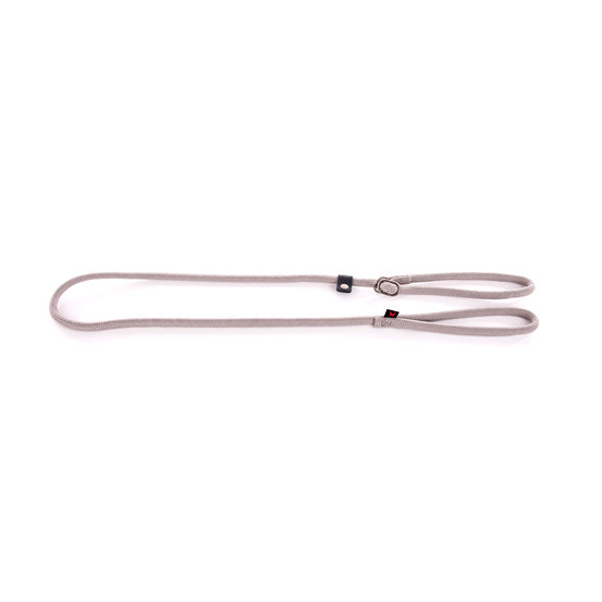 Laisse collier semi étrangleur, en nylon: rond gris L. 180 cm