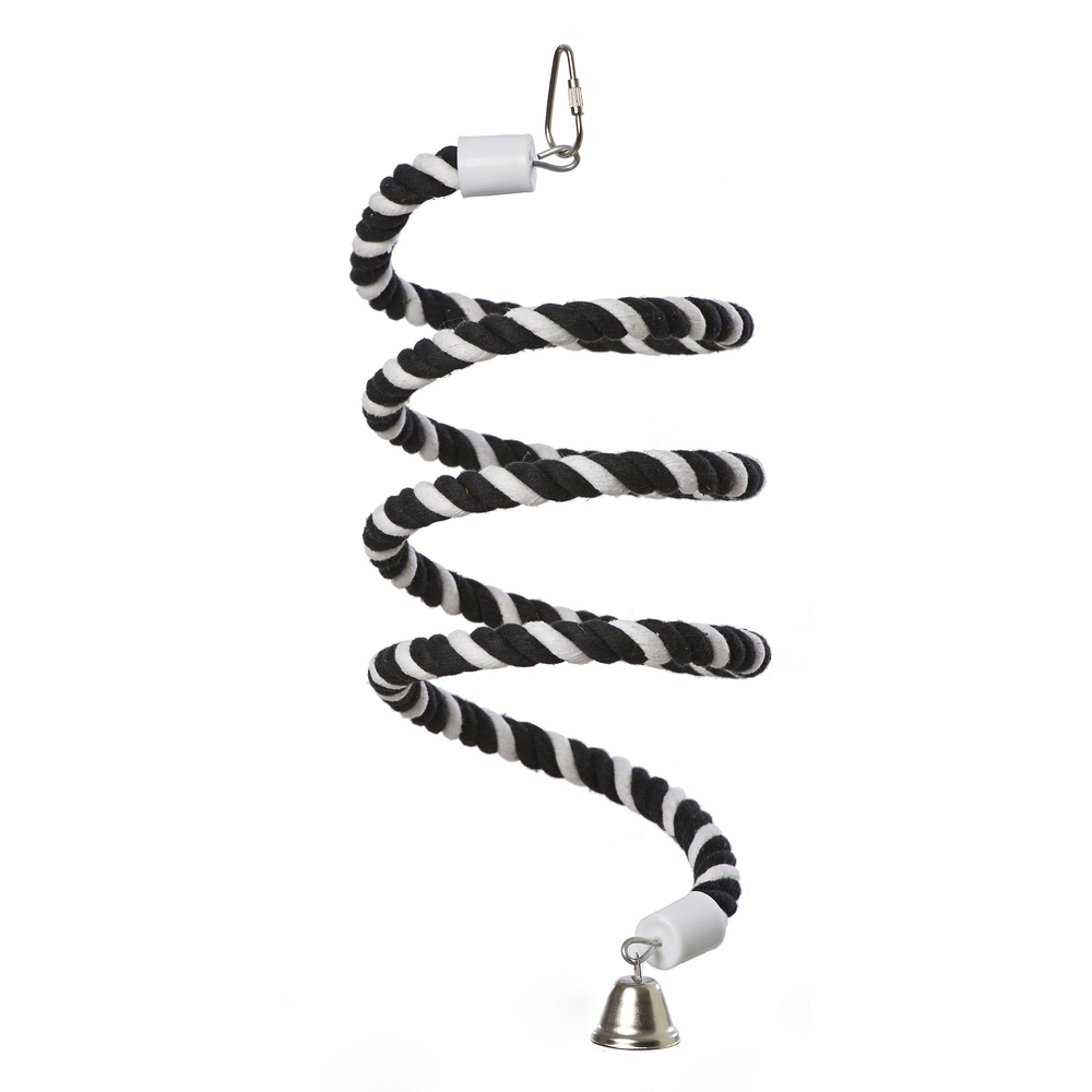 Corde coton en spirale pour oiseau à bec droit,petite perruche: H160cm
