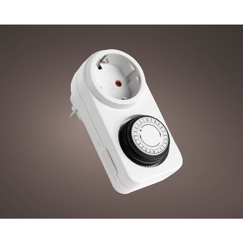 Minuteur blanc 24H.pour intérieur dim. 11.6x7.7x8cm