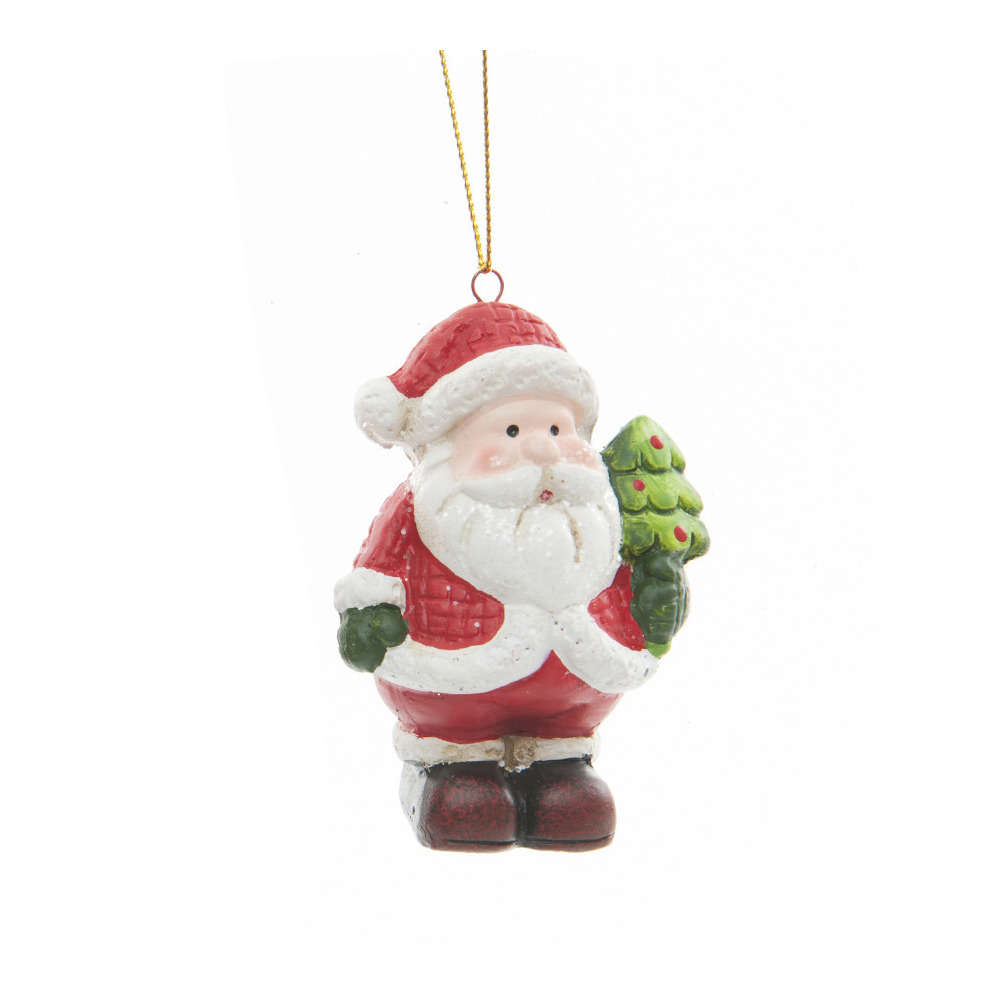 Père-Noel en terre cuite rouge à suspendre 5,5x5cm