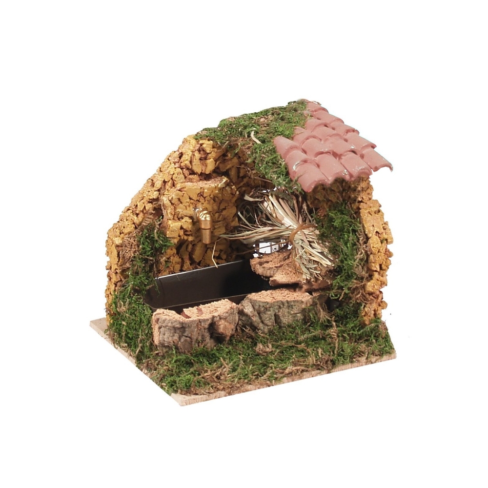Décoration pour paysage de Noël : Fontaine avec tuiles 16x14x15cm