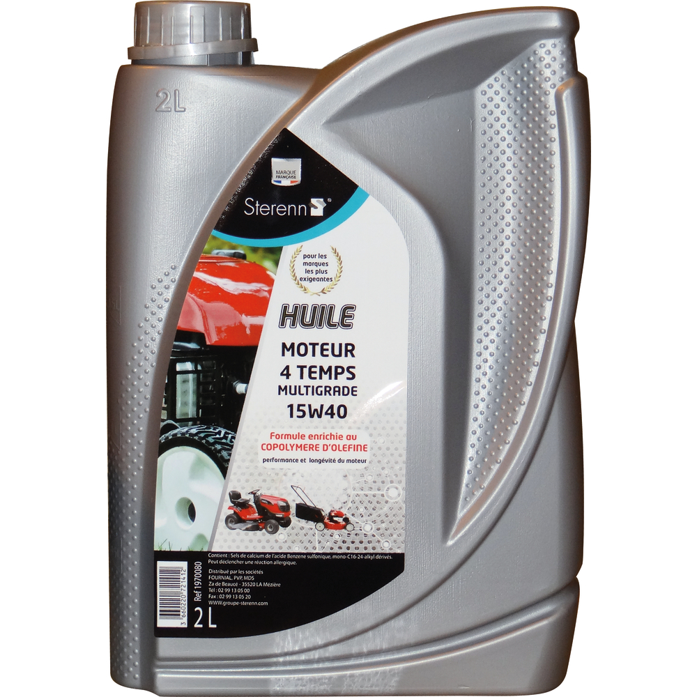 Huile 4 Temps Motoculture 15W40 2 L Sterenn