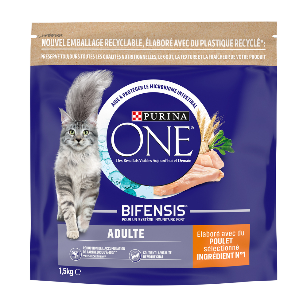 Croquettes chat adulte au poulet et céréales complètes Premium - 3 kg