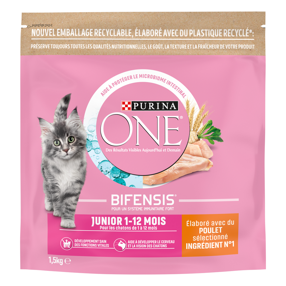 Croquettes chaton au poulet et céréales complètes Premium - 1,5 kg