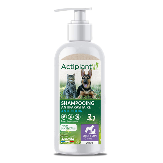 Shampooing 2en1 anti odeur pour chien et chat : 250ml