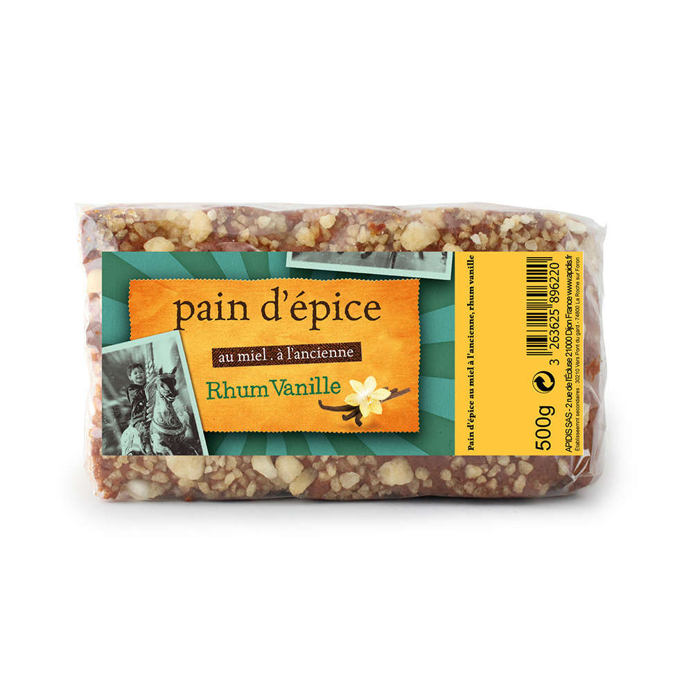 Pain d'épices, au rhum/miel/vanille 500g
