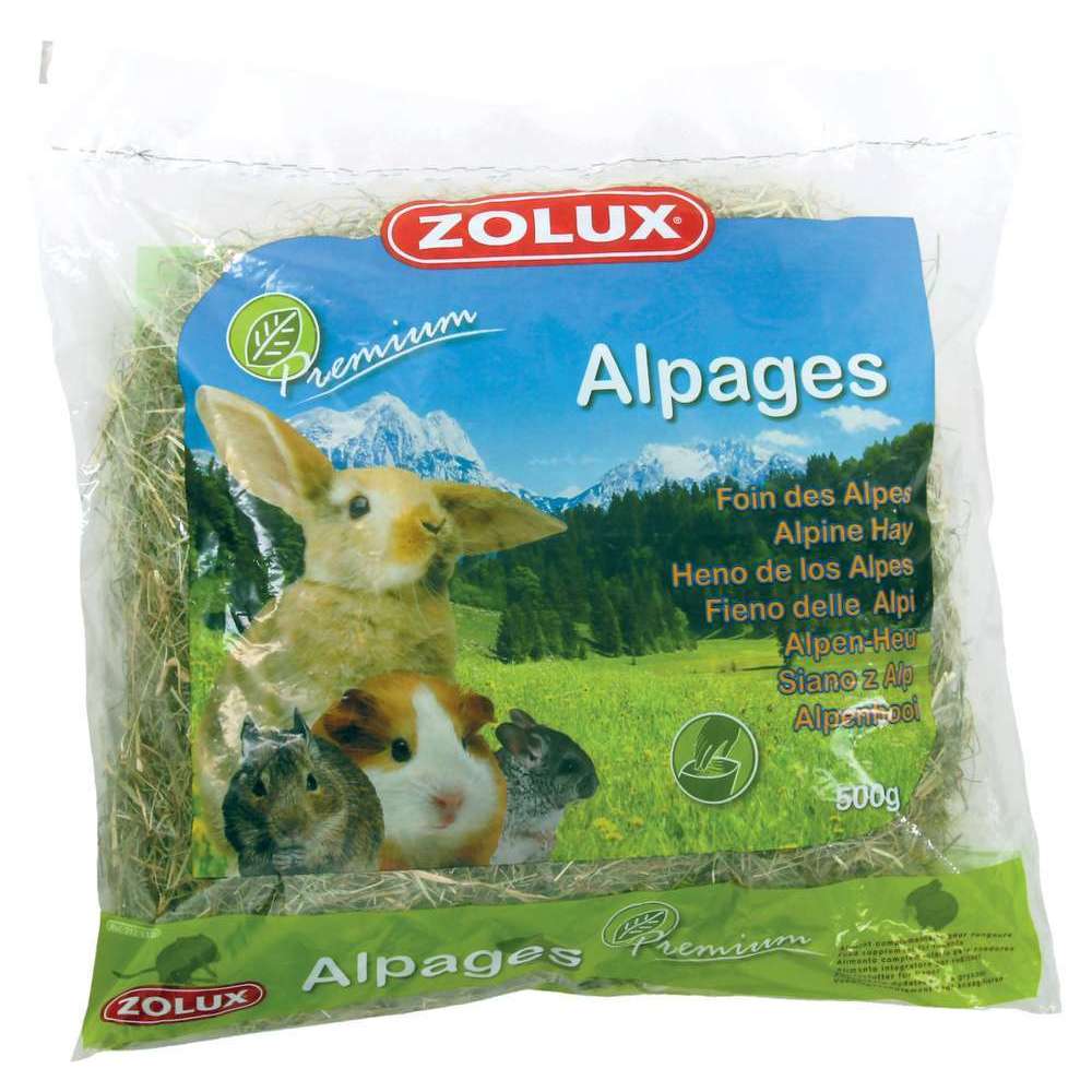 Aliment complémentaire rongeur: Foin alpages premium (500g)