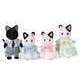 Miniatures : Famille chat bicolore   20x5,5x17cm en plastique