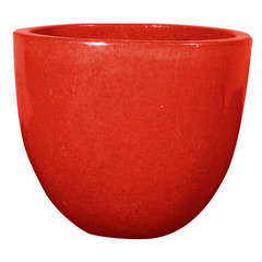 Pot Oeuf bas en grès émaillé, rouge Ø 30 x H. 26 cm