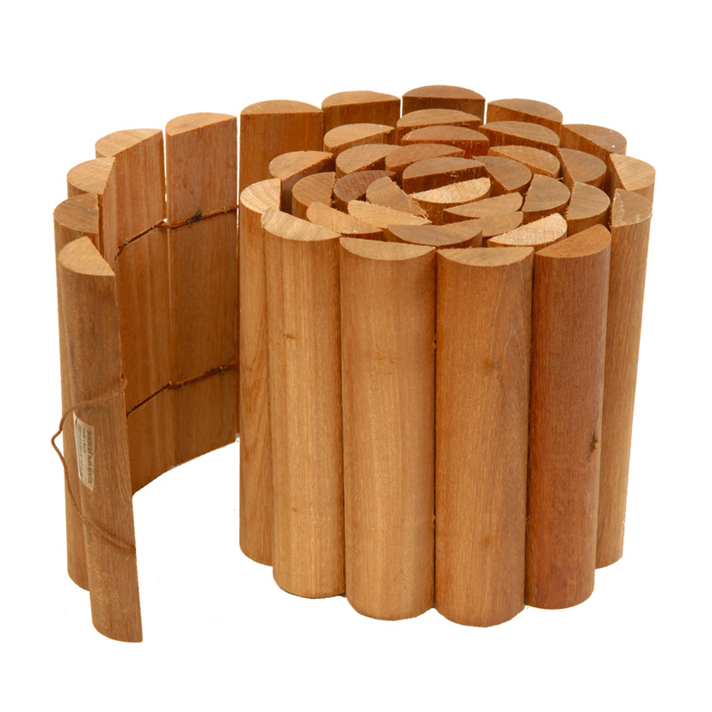 Bordure rouleau, en bois exotique - l. 180 x H. 20 cm