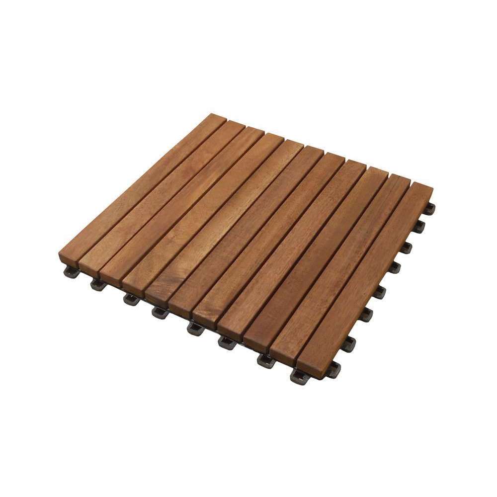 Dalle en bois d'acacia L. 28.5 x l. 28.5 cm